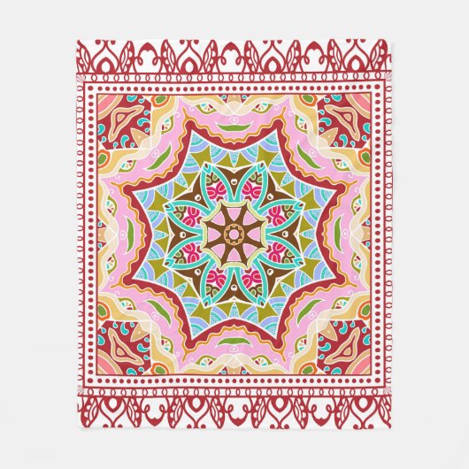 Nahtloser Damast mit farbenprächtigem Patchwork. V Fleecedecke (Vorderseite)