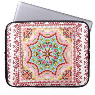 Nahtloser Damast mit farbenprächtigem Patchwork. V Laptopschutzhülle
