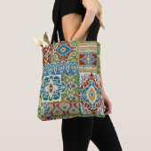 Nahtloser Damast mit farbenprächtigem Patchwork. V Tasche (Von Nahem)