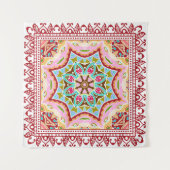 Nahtloser Damast mit farbenprächtigem Patchwork. V Wandteppich (Vorderseite)