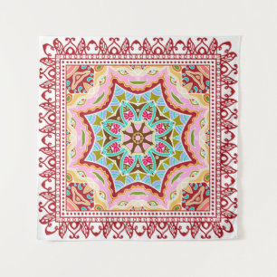 Nahtloser Damast mit farbenprächtigem Patchwork. V Wandteppich