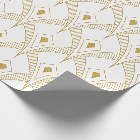 nahtloser Deko mit Gold und Weiß 3 Geschenkpapier (Ecke)
