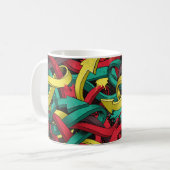 Nahtloser farbiger Hintergrund von Graffiti auf du Kaffeetasse (Vorderseite Links)