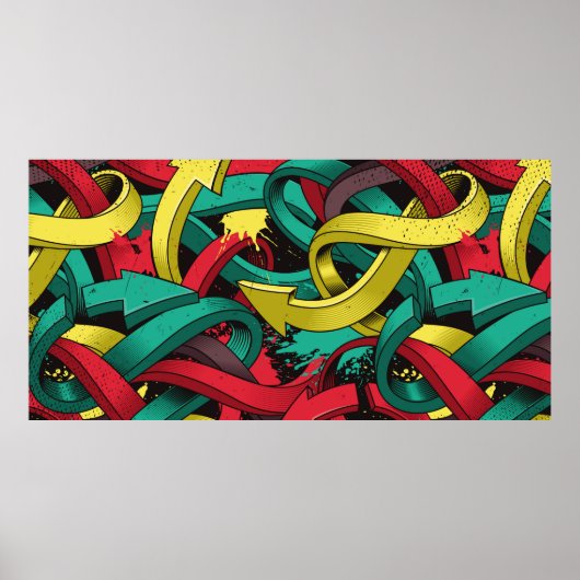 Nahtloser farbiger Hintergrund von Graffiti auf du Poster (Vorne)