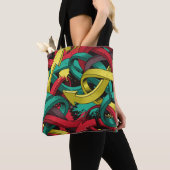 Nahtloser farbiger Hintergrund von Graffiti auf du Tasche (Von Nahem)