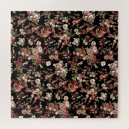 Nahtloser floraler Hintergrund: Blume Muster. Puzzle (Horizontal)