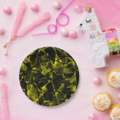 Nahtloser flüssiger, abstrakter, schwarzgrüner Mar Pappteller (Party)