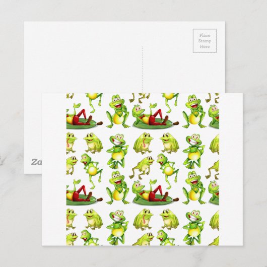 Nahtloser Frosch Postkarte (Vorne/Hinten)
