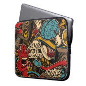 Nahtloser Graffiti-Hintergrund. Farbenfrohe nahtlo Laptopschutzhülle (Vorderseite Links)