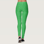 Nahtloser grüner Hintergrund mit Punktenmuster Leggings (Rückseite)