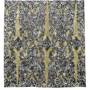  nahtloser Grunge Kambodscha, floralpatternethnisc Duschvorhang
