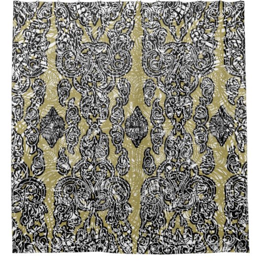  nahtloser Grunge Kambodscha, floralpatternethnisc Duschvorhang (Vorderseite)
