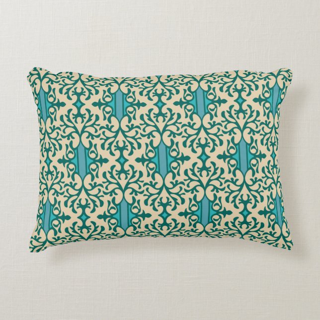 Nahtloser Hintergrund aus einer Blumenzzierung, Mo Dekokissen (Vorderseite)