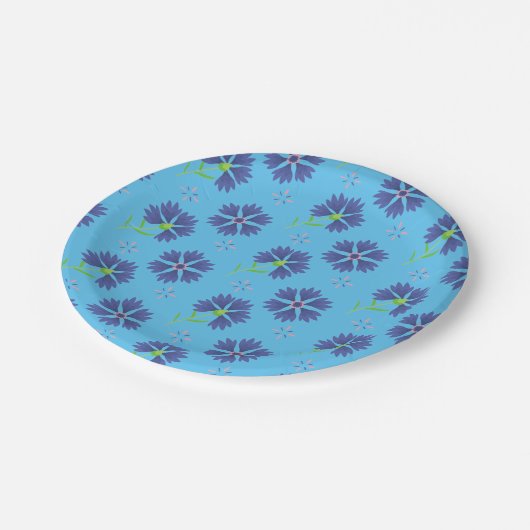 Nahtloser Hintergrund Blumendesign für Hochzeiten Pappteller (Schrägansicht)