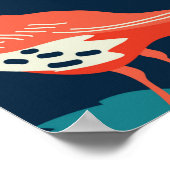 Nahtloser Hintergrund mit Blume und Vögeln Poster (Ecke)