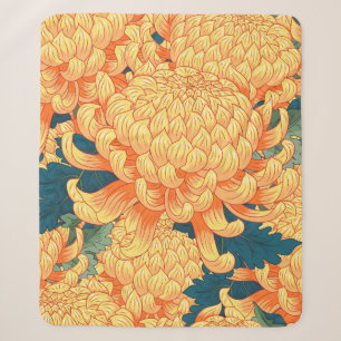 Nahtloser Hintergrund mit gelben Blumen Japanisch Sherpadecke