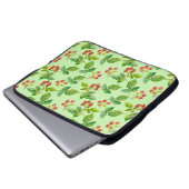 Nahtloser Hintergrund mit gesunder Beere - Himbeer Laptopschutzhülle (Vorne Knopf)