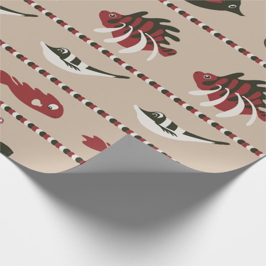 Nahtloser Hintergrund mit Meereslebewesen - Krabbe Geschenkpapier (Ecke)