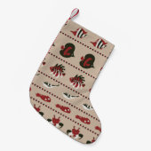 Nahtloser Hintergrund mit Meereslebewesen - Krabbe Kleiner Weihnachtsstrumpf (Vorderansicht (hängend))