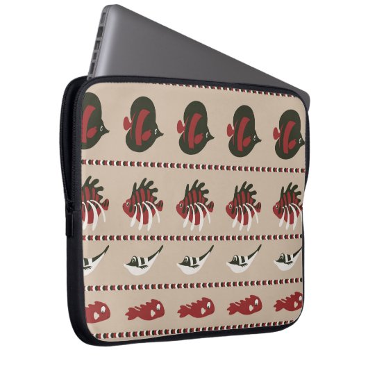 Nahtloser Hintergrund mit Meereslebewesen - Krabbe Laptopschutzhülle (Vorne Rechts)