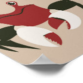 Nahtloser Hintergrund mit Meereslebewesen - Krabbe Poster (Ecke)
