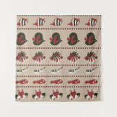 Nahtloser Hintergrund mit Meereslebewesen - Krabbe Wandteppich (Vorderseite)