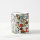 nahtloser Hintergrund mit Monstern niedlicher Cart Kaffeetasse (Mittel)