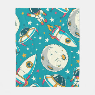 Nahtloser Hintergrund mit niedlichen Doodle-Astron Fleecedecke