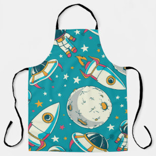 Nahtloser Hintergrund mit niedlichen Doodle-Astron Schürze