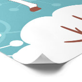 Nahtloser Hintergrund mit Reh für den Winter und K Poster (Ecke)