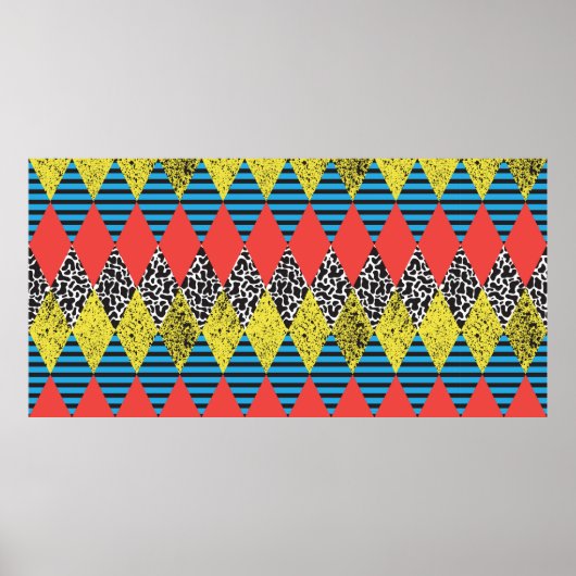 Nahtloser Hintergrund mit Rhombus Poster (Vorne)