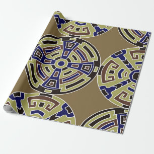 Nahtloser Hintergrund. Trendige Farbe ethnischer H Geschenkpapier