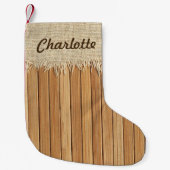 Nahtloser hölzerner Muster-u. Kleiner Weihnachtsstrumpf (Vorderseite)