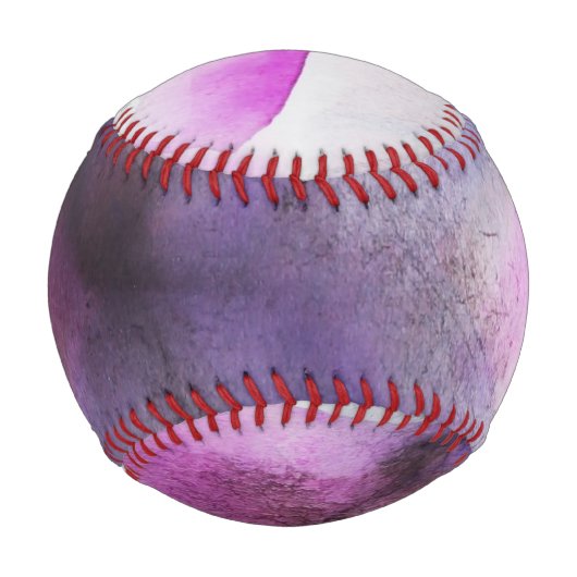 nahtloser Kubismus lila abstrakte Kunst Baseball (Vorderseite)
