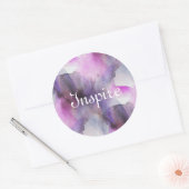 nahtloser Kubismus lila abstrakte Kunst Runder Aufkleber (Umschlag)