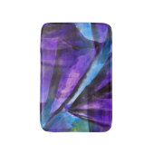 nahtloser Kubismus lila, blaue abstrakte Kunst Badematte (Vorderseite Vertikal)