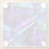 nahtloser Kubismus lila, blaue abstrakte Kunst Glasuntersetzer (Rückseite)