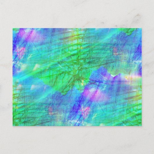 nahtloser Kunsthintergrund Wasserfarbe blau, grün Postkarte (Vorderseite)