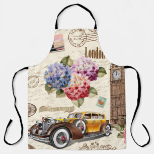 Nahtloser London Vintage-Hintergrund mit Retro-Aut Schürze