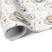 Nahtloser Muster-Cup von Cappuccino Geschenkpapier (Rolleneckpunkt)