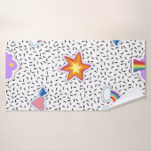 Nahtloser Musterhintergrund mit Patch-Cartoon Badehandtuch (Badehandtuch)