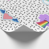 Nahtloser Musterhintergrund mit Patch-Cartoon Geschenkpapier (Ecke)