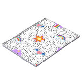 Nahtloser Musterhintergrund mit Patch-Cartoon Notizblock (Linke Seite)