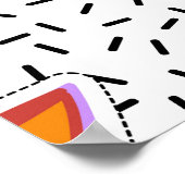 Nahtloser Musterhintergrund mit Patch-Cartoon Poster (Ecke)