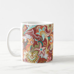 Nahtloser Paisley: elegantes Hintergrundmuster. Kaffeetasse