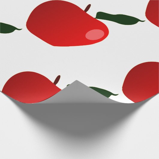 Nahtloser Red Apfel Hintergrund Geschenkpapier (Ecke)