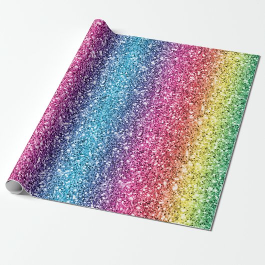 Nahtloser Regenbogen-Glitzer-10 Geschenkpapier (Ungerollt)