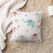 Nahtloser Retro Elefant scherzt Mustertapete Kissen (Decke)