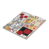 Nahtloser retro-vintage-patchwork-quilting-mohn fliese (Seite)
