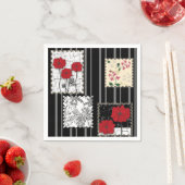 Nahtloser retro-vintage-patchwork-quilting-mohn serviette (Beispiel)